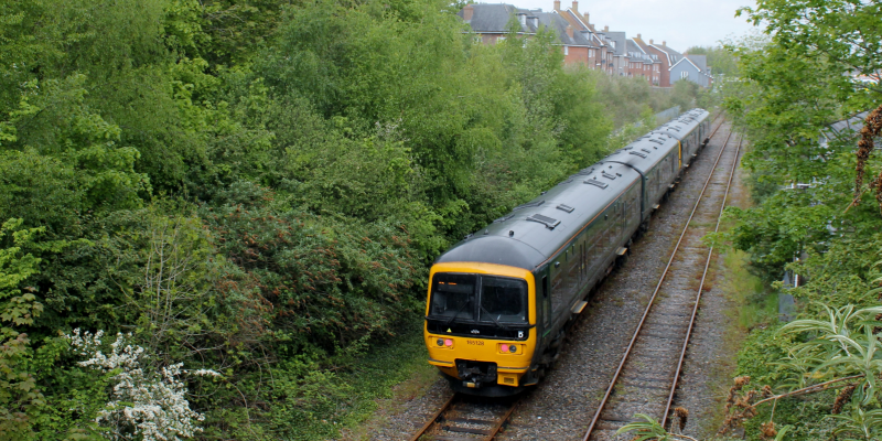 South Wessex train travelling through countryside