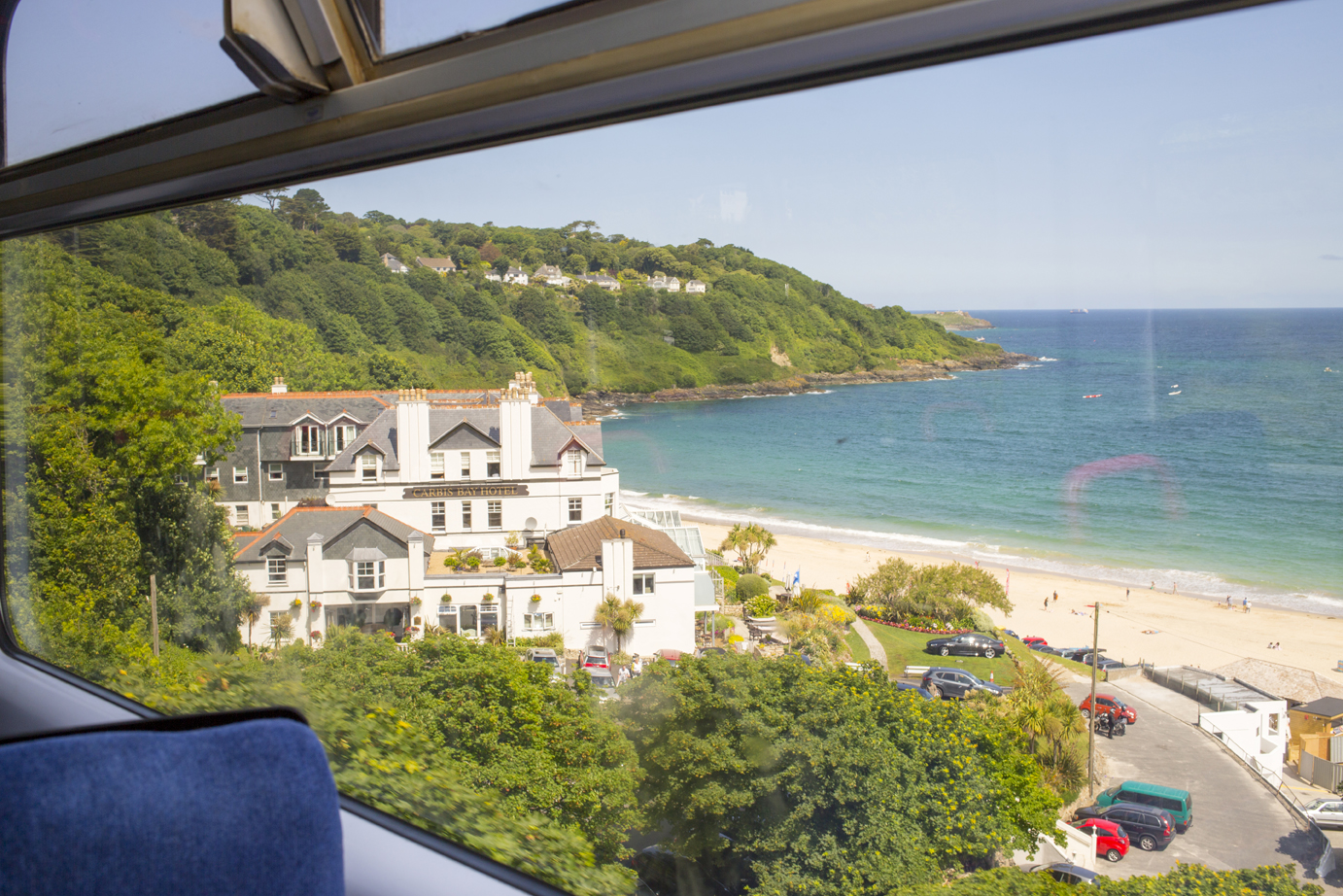 View from the train window on the St Ives Bay Line