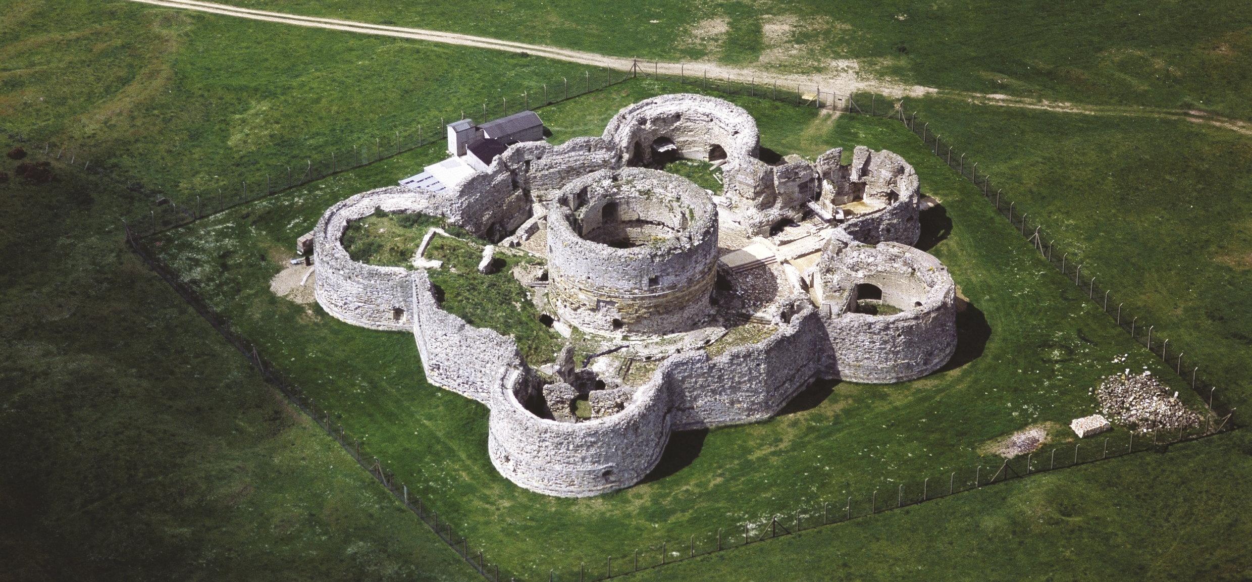 Aerial view Camber Castle near Rye