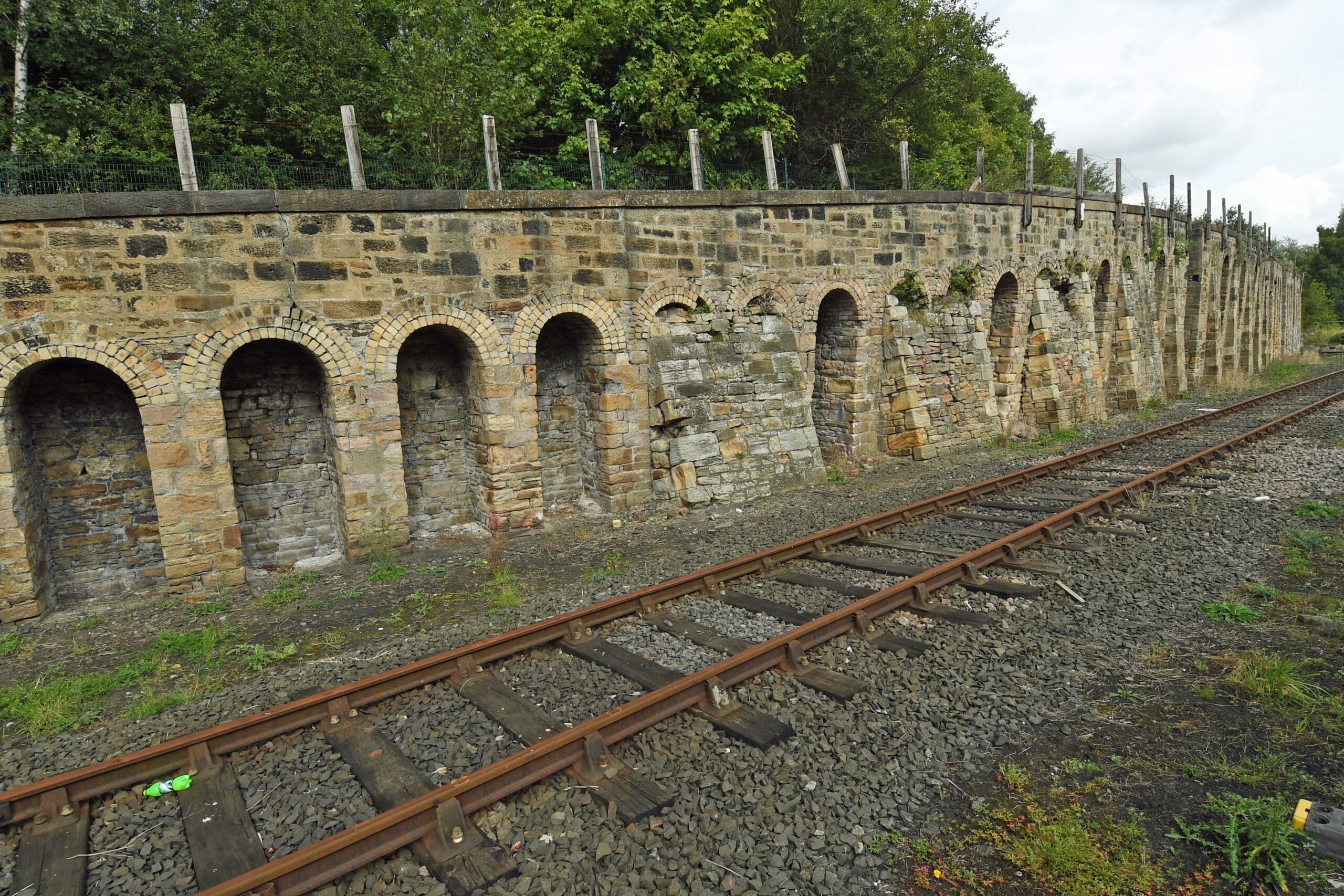 Bishop Line tracks and view of old coal store