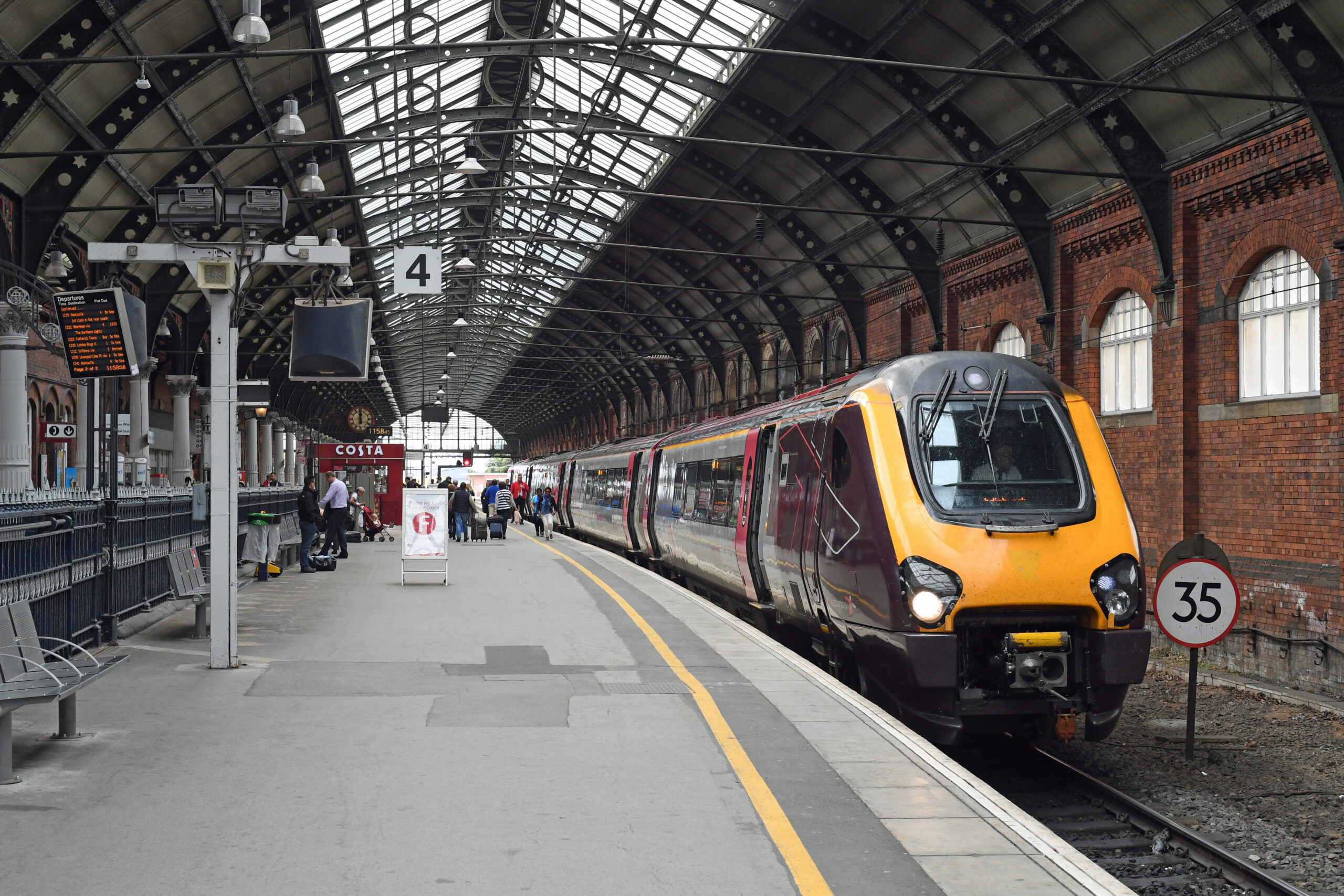 Darlington station with Cross Country train waiting for passengers - Bishop Line