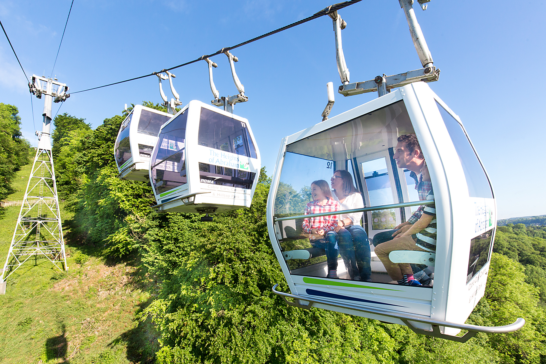 Taking the cable car up to the Heights of Abraham