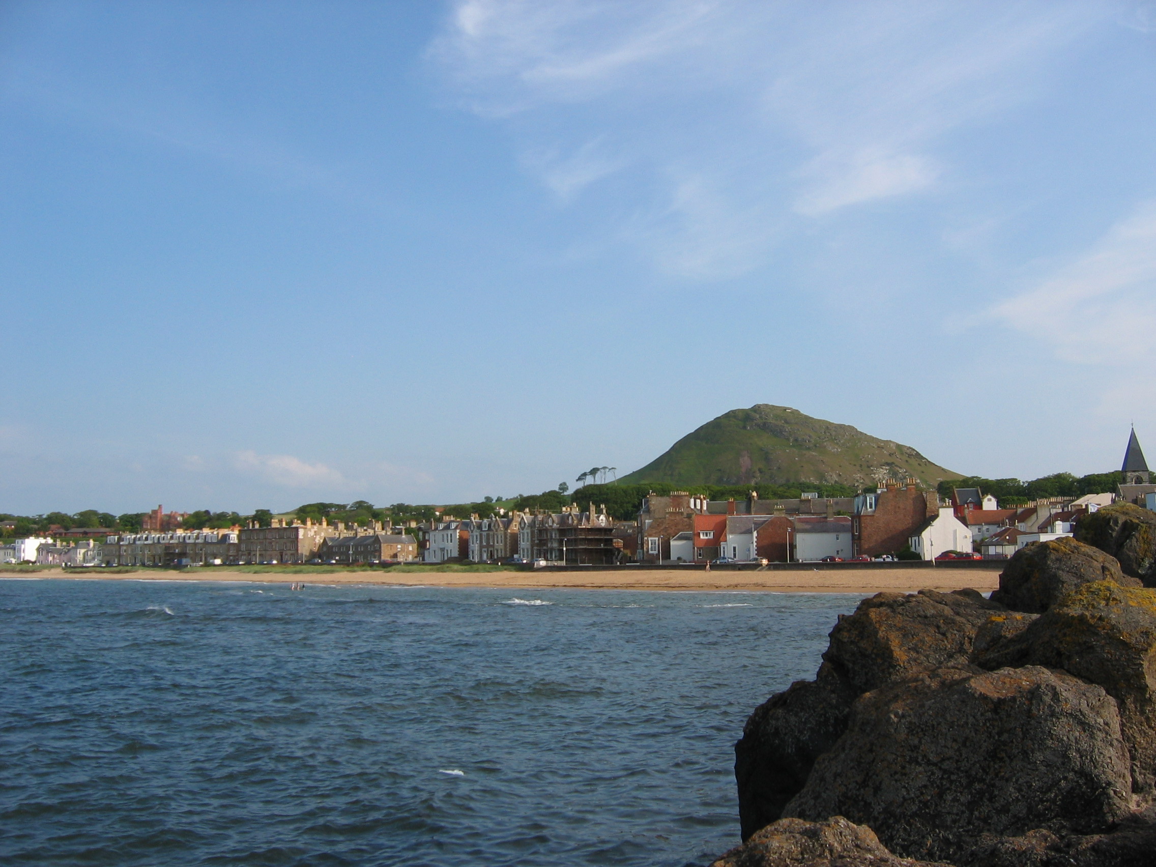 North Berwick Law along the East Lothian Line, Scotland