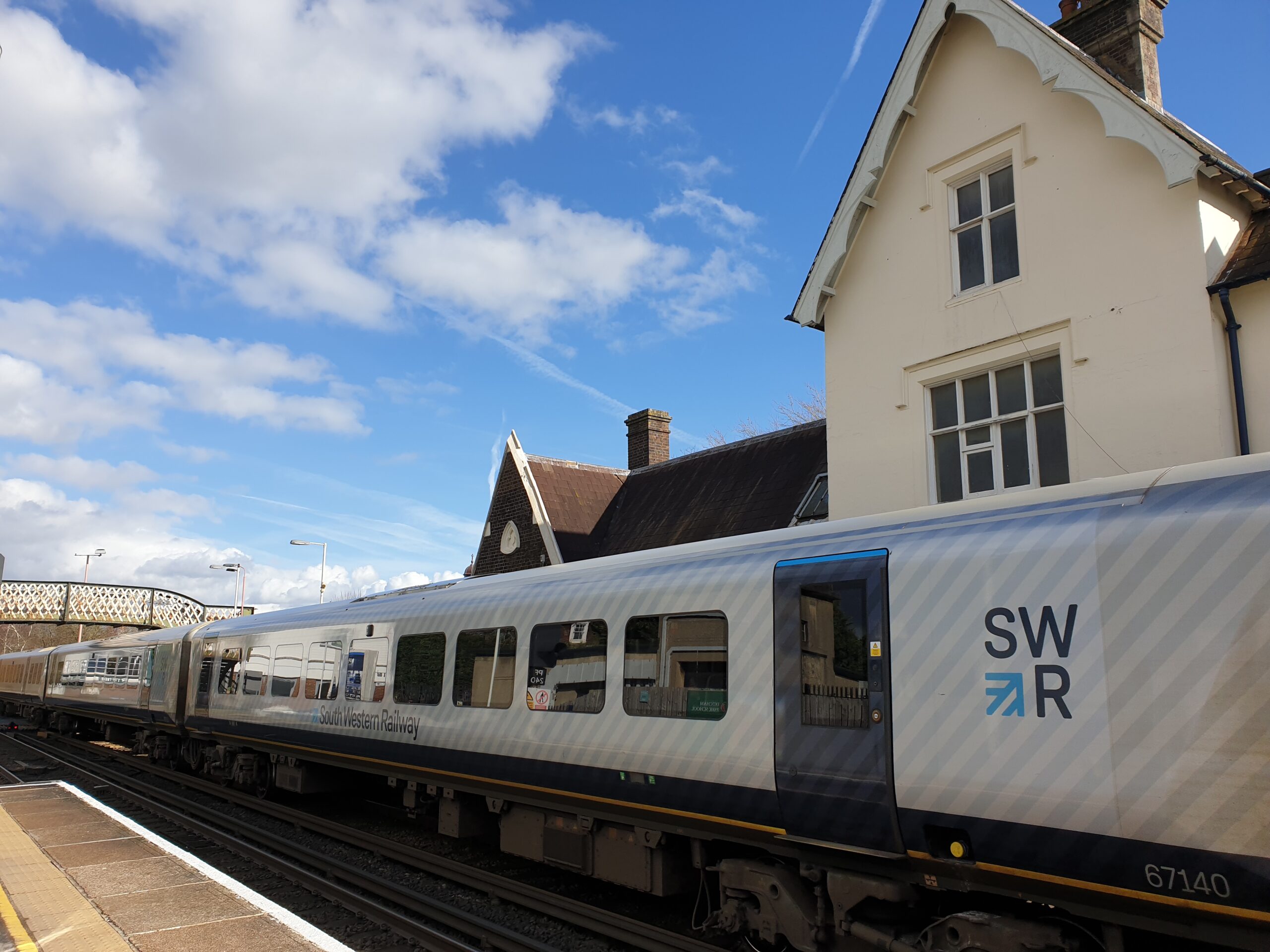 South Western train in front of Petersfield Railway Station