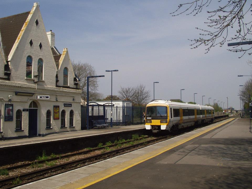 Queenborough Railway Station along the Swale Rail line.