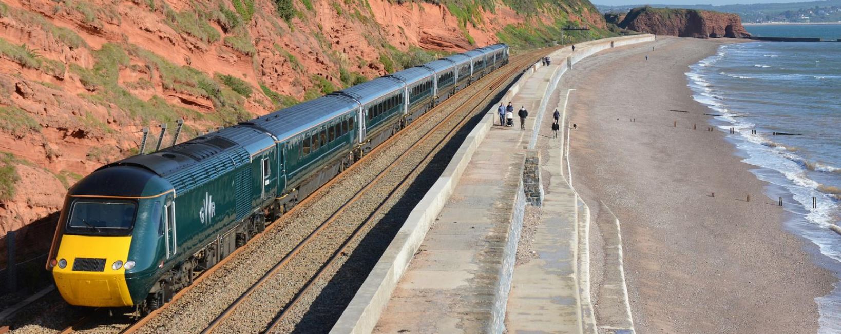 Riviera Line hugs the coast and the sea can be seen