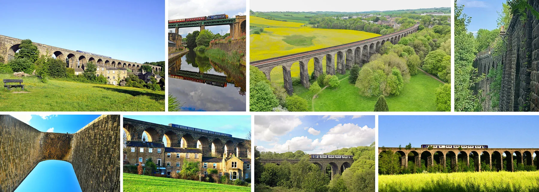 Collage of viaducts along the Penistone Line