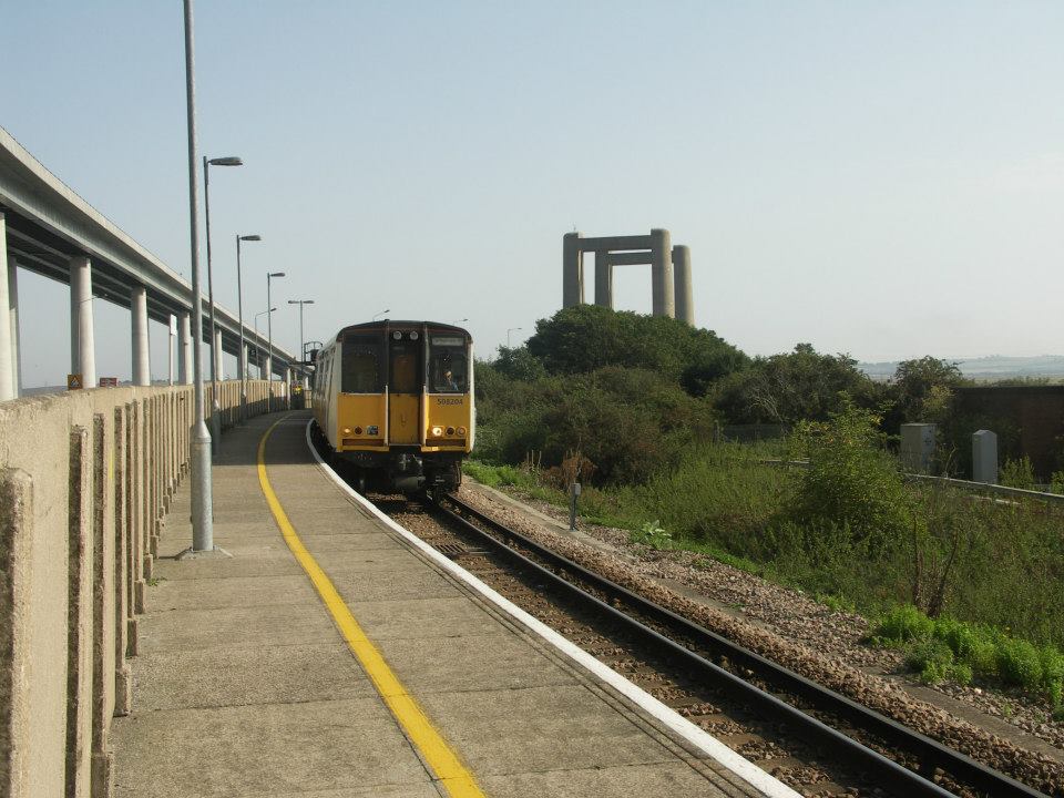 Swale Rail with Sheppey Crossing in background. South East UK.