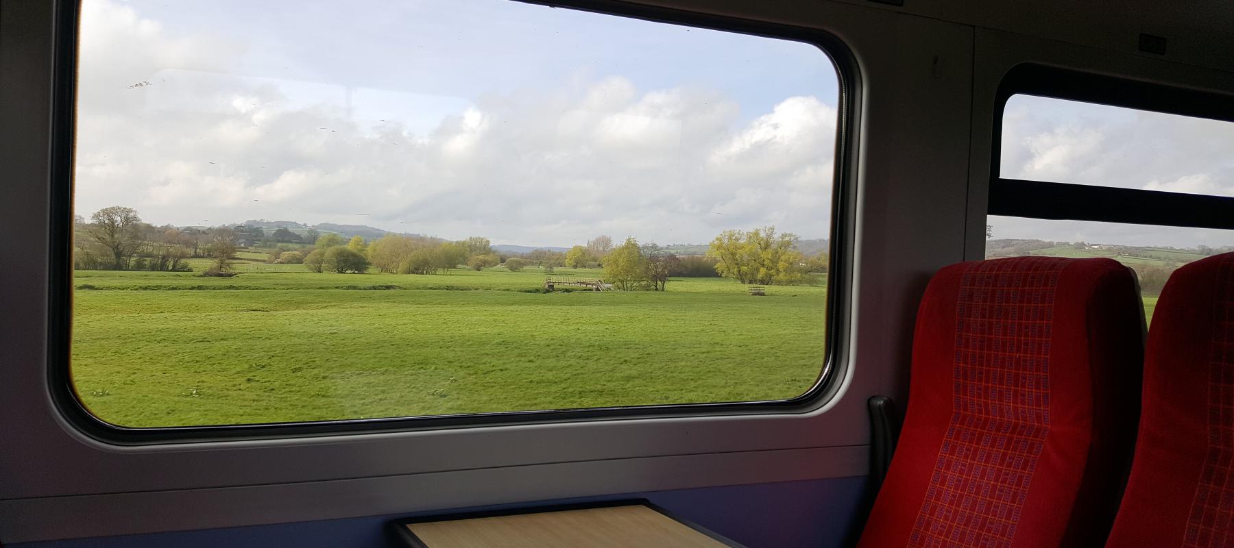 Scenic views from a train window