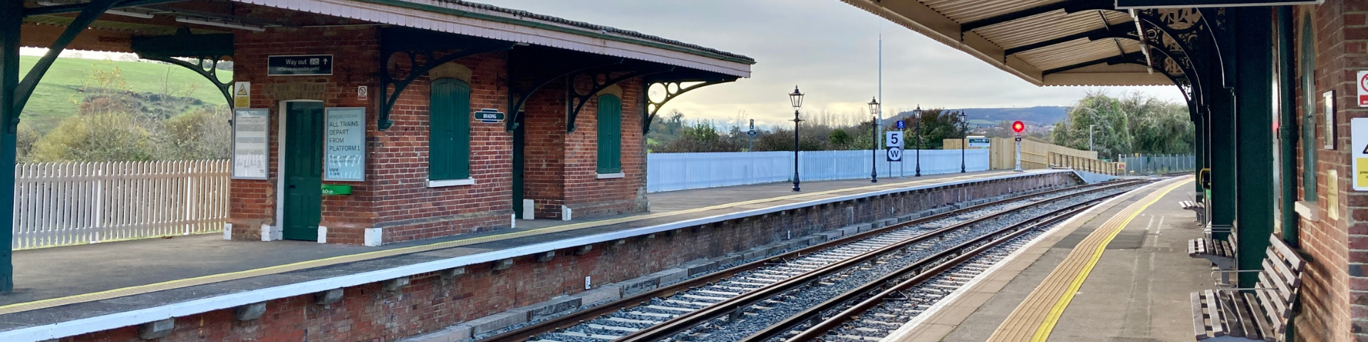 Empty station along the Island Line on the Isle of Wight