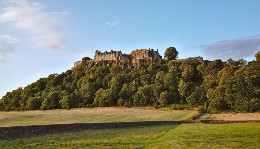 Stirling Castle peeking above the trees