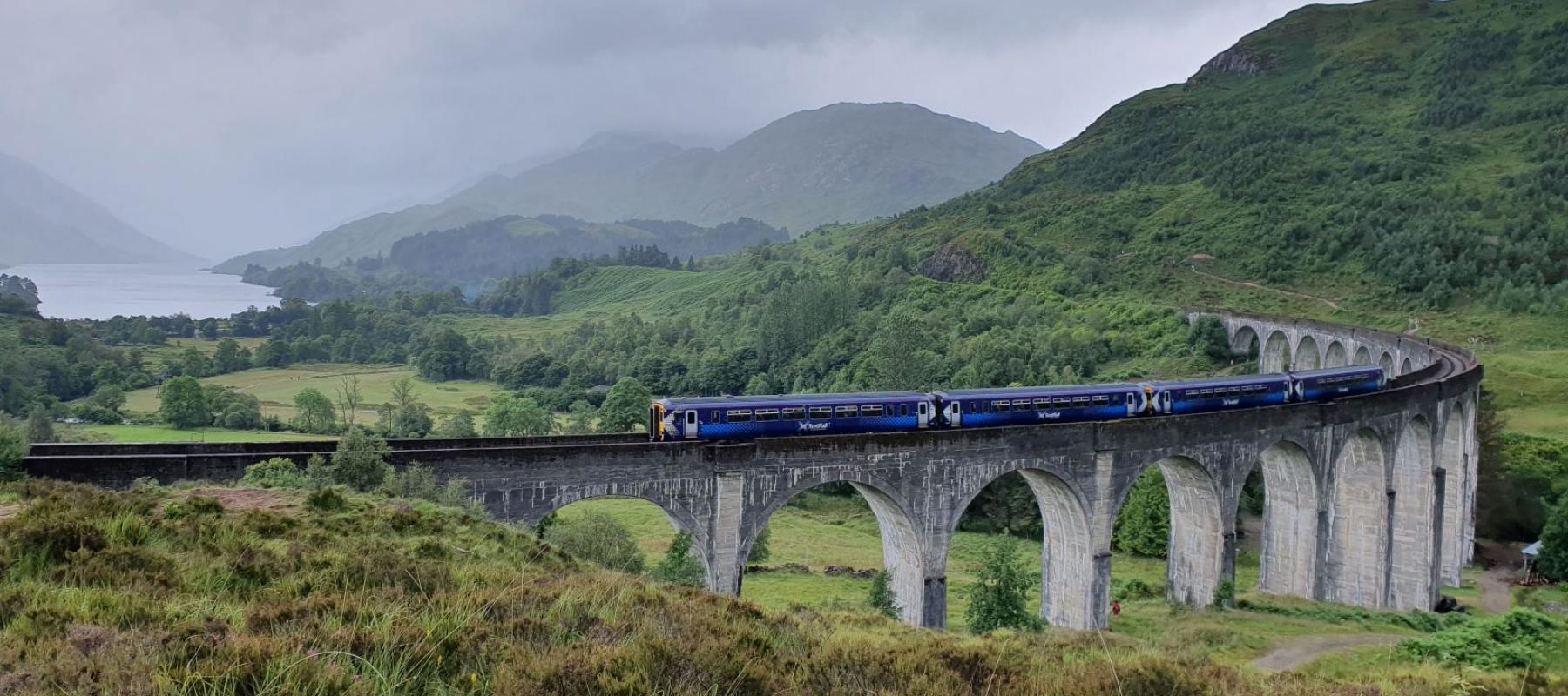 Scotland's scenic railways | Viaduct with mountains in background. West Highland Line