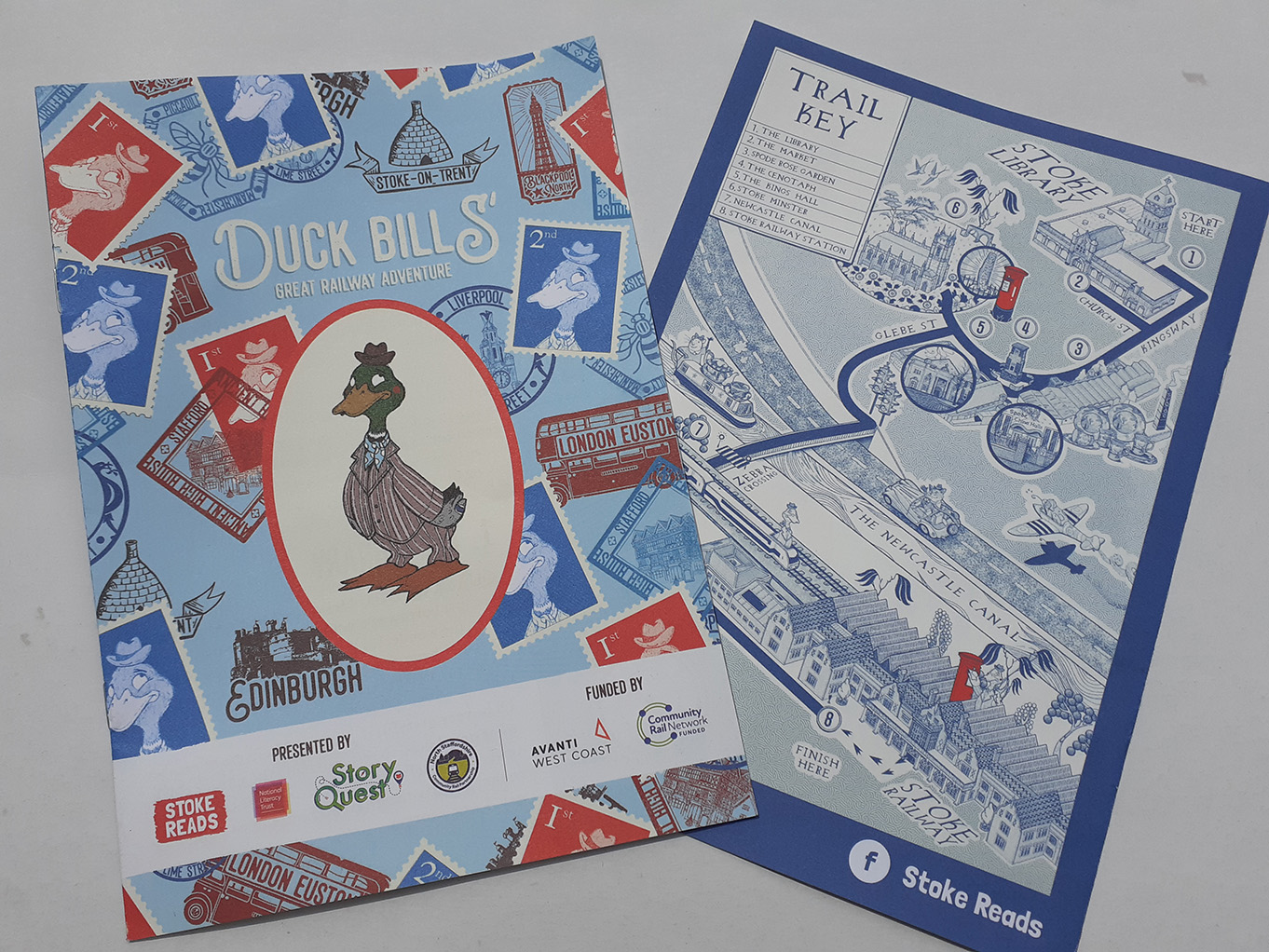 Duck Bills activity books on a table