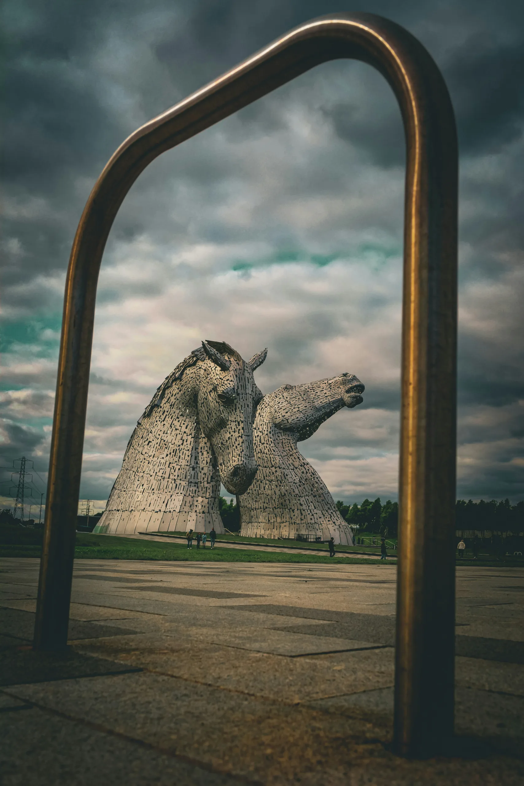 View of horse sculptures on a cloudy day | Falkirk